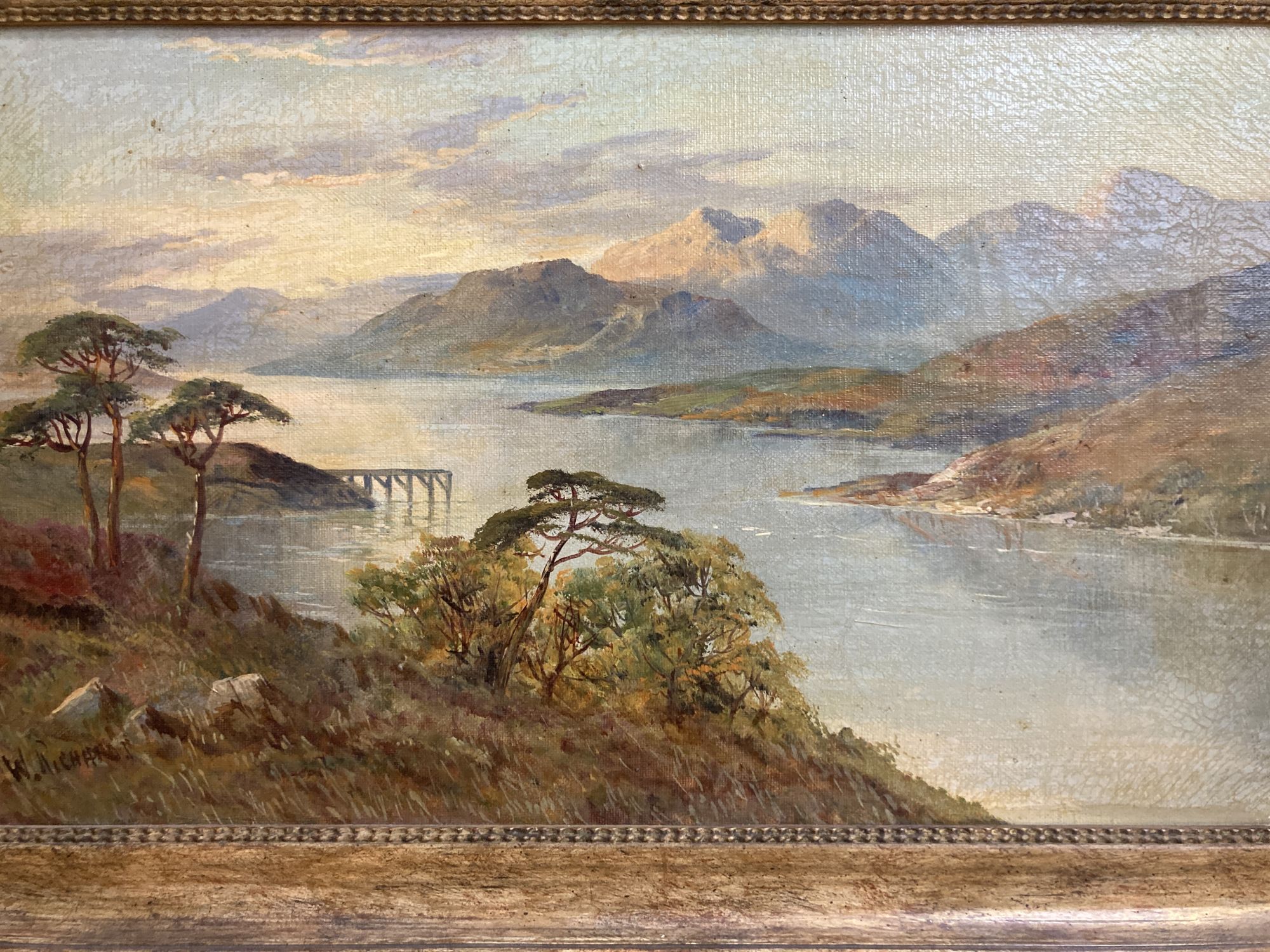 W. Richards (Jamieson), pair of oils on canvas, Luss, Loch Lomond and Kilchurn Castle, Loch Awe, signed, 30 x 50cm